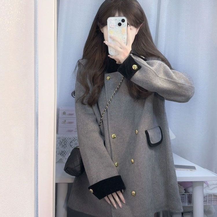 Französisches Nischendesign, lockerer Schlankheitsmantel, neuer Herbst-Winter-Stil, dicker und warmer Wollmantel für Frauen_voghion.com