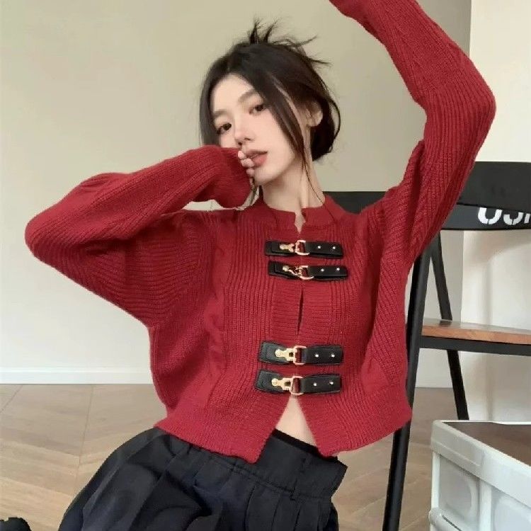 Sweet and Spicy Style Short Sweater Women's  Autumn and Winter New Korean Style Loose Lazy Style Knitted Cardigan Jacket