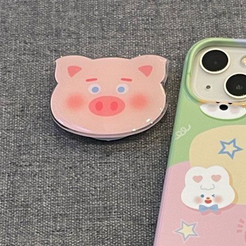 Korean INS Stand Phone New Foldable Cute Airbag Cartoon Telescopic Desktop Lazy Stick-on Full Set For Watching Dramas_voghion.com
