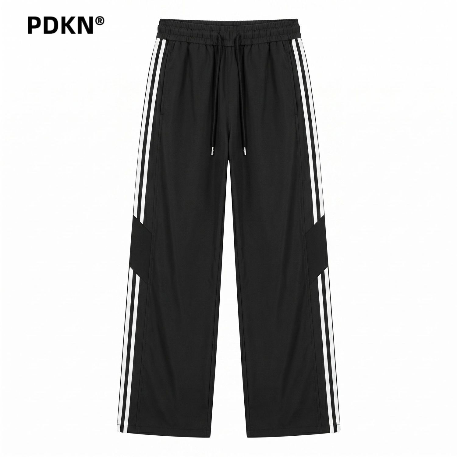 PDKN潮牌美式三条杠冰丝速干休闲裤男2026夏季新款宽松直筒运动裤5天内发货