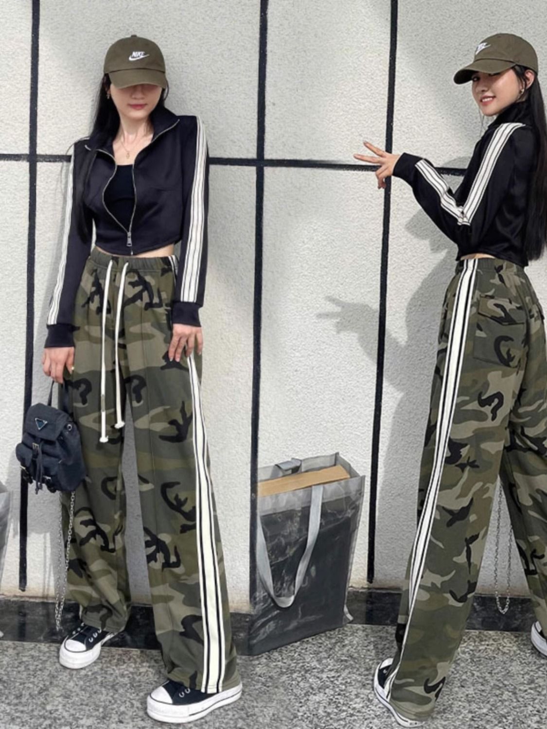 秋季新款美式長袖黑色三條槓外套女立領短款設計感運動上衣ins