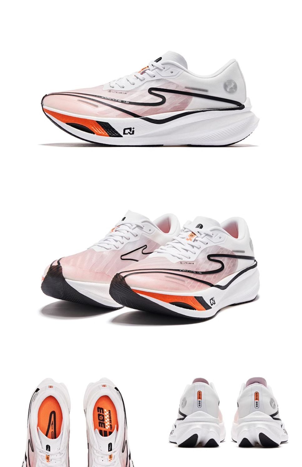 Chaussures de course Hongxing Erke Zhijing 1ère génération avec plaque en carbone pleine paume, course de marathon professionnelle PB rebond_voghion.com