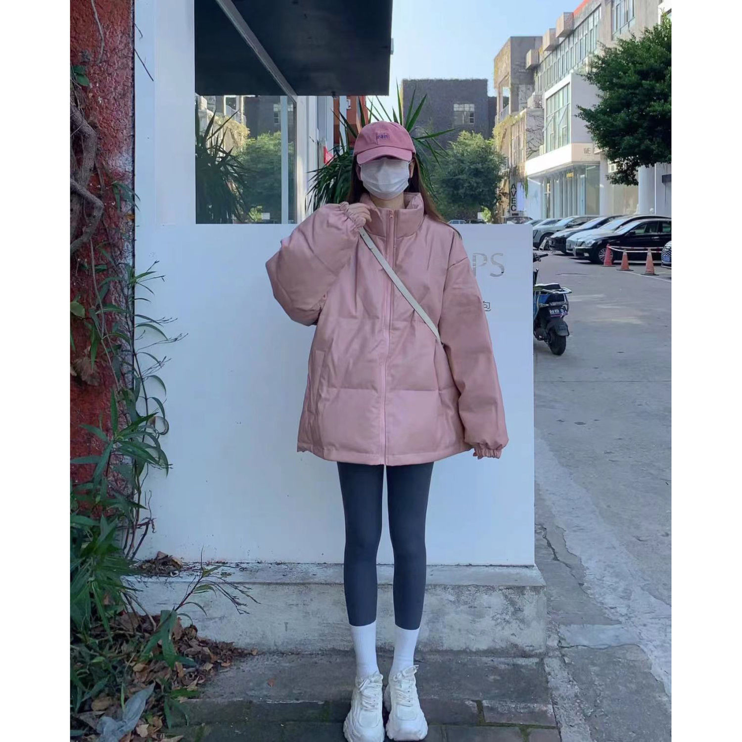 粉色棉襖女簡約寬鬆新款冬季立領加厚麵包棉服學生ins外套棉衣潮