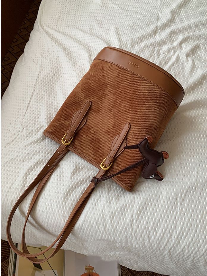 Original [Wutong Evening Breeze] Corduroy Tote Bag Women's Large Capacity Bag 2023 New Shoulder Bag