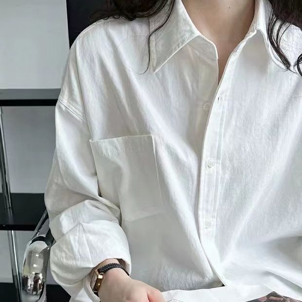 CONGRAZIO韓系學院風襯衫女春秋2023新款設計感長袖加絨加厚上衣