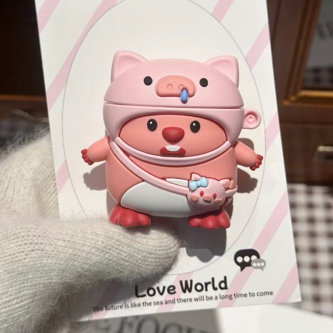 Trendy Ruby Little Beaver Cartoon Earphone Case Suitable For 1/2 Generation Anti-Scratch Cute Pro2_voghion.com