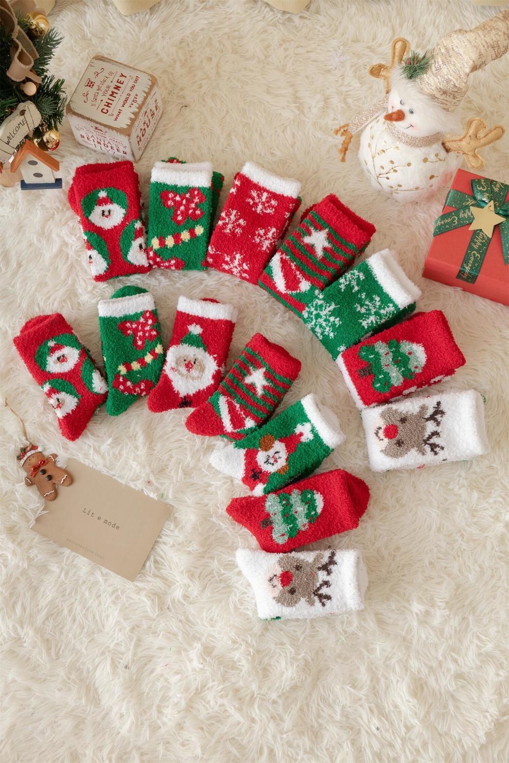 Cute Christmas socks, comfortable, warm, thick, and plush, full of festive atmosphere. Wishing you a happy Christmas_voghion.com