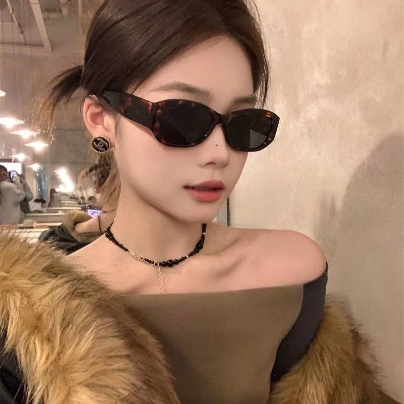 復古玳瑁色貓眼墨鏡女高級感夏季2024新款拍照海邊防曬防紫外線潮