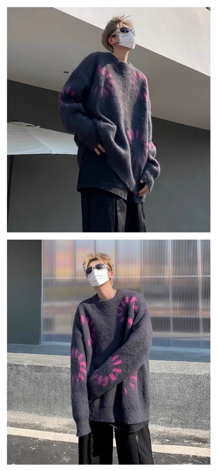 Men's Sweater Crew Neck Knit Jumper Unisex Winter Pullover_voghion.com