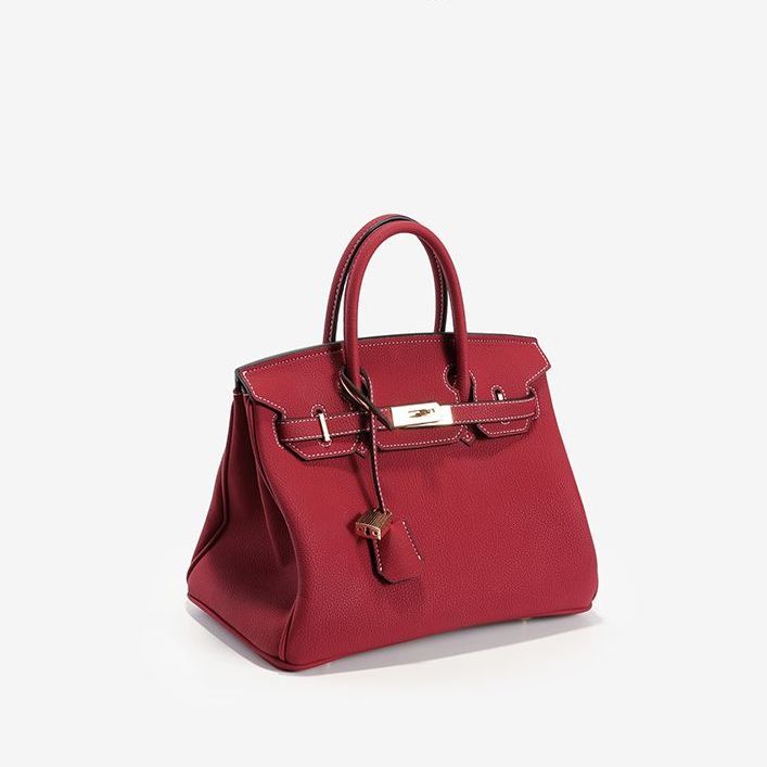 Birkin bag for women  new shoulder bag simple red bridal bag wedding bag handbag large bag