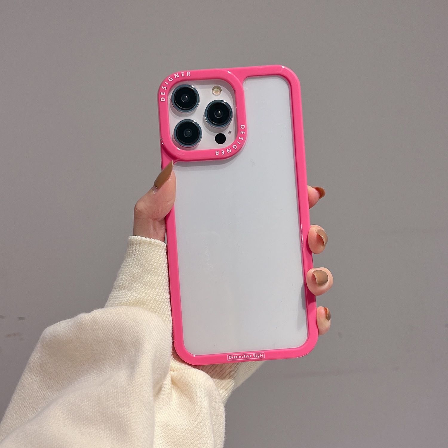 Instagram Wind 15promax Transparent Phone Case iPhone 14 Color Border 13promax Notch_voghion.com