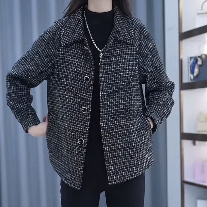 洋氣顯瘦莉絲精紡小外套女短款2023新款秋高檔輕奢小個子外穿上衣