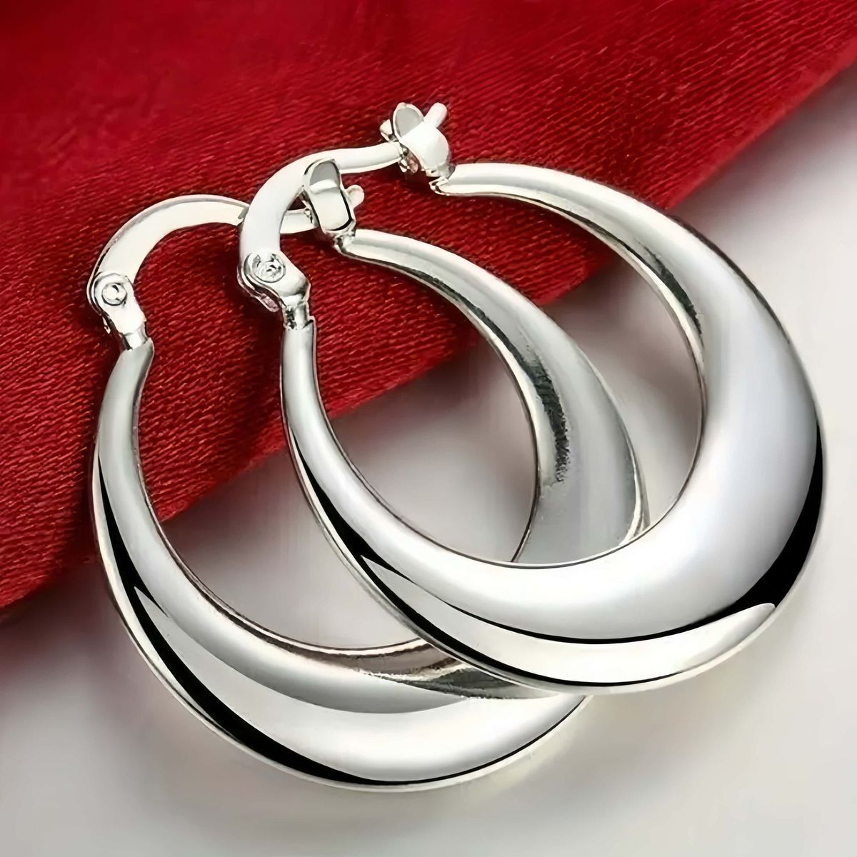 Minimalist Large Hoop Earrings For Women In Silver-copper Finish_voghion.com