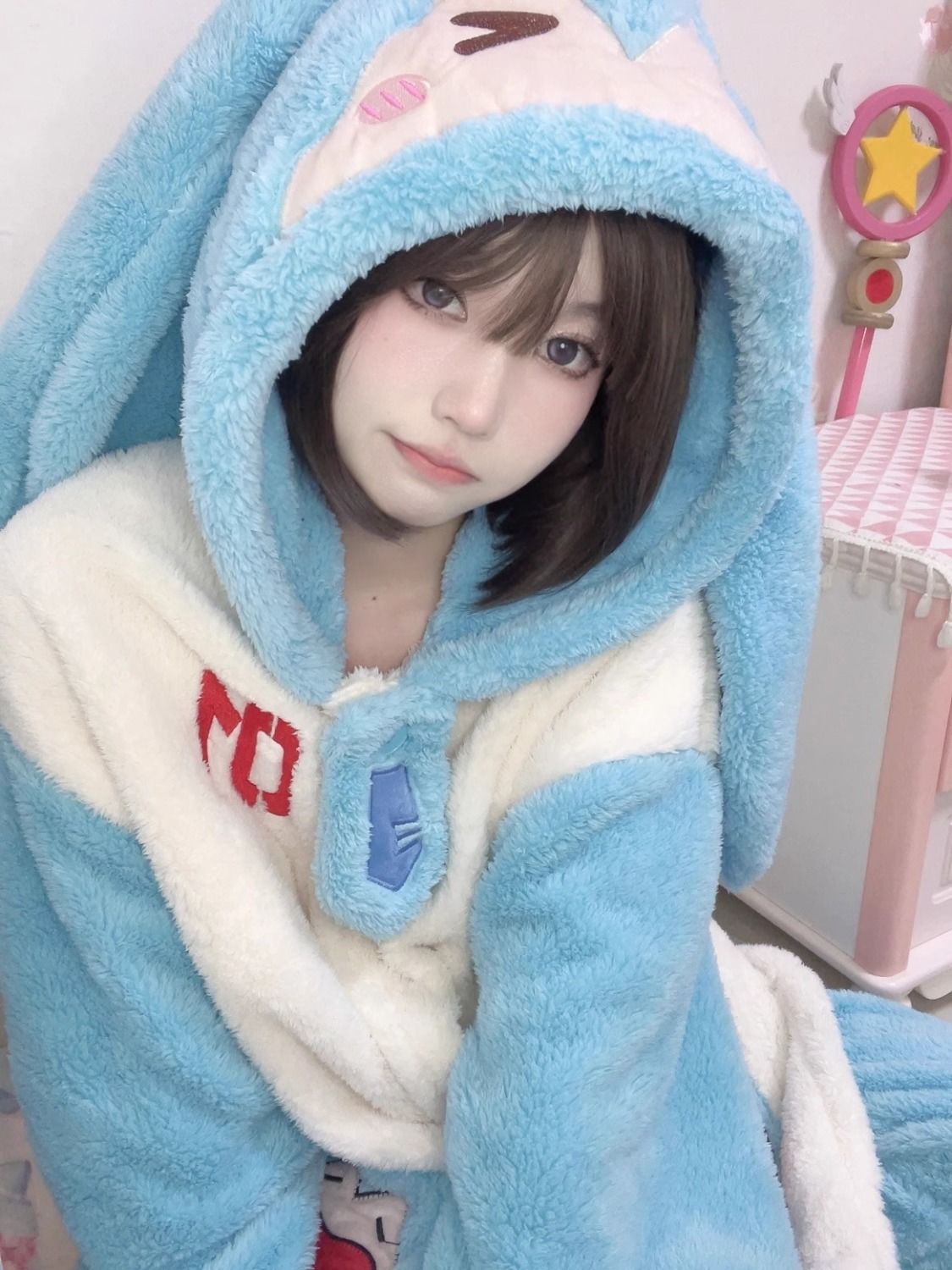 睡衣女秋冬款保暖珊瑚絨法蘭絨卡通初音未來可愛少女風家居服套裝