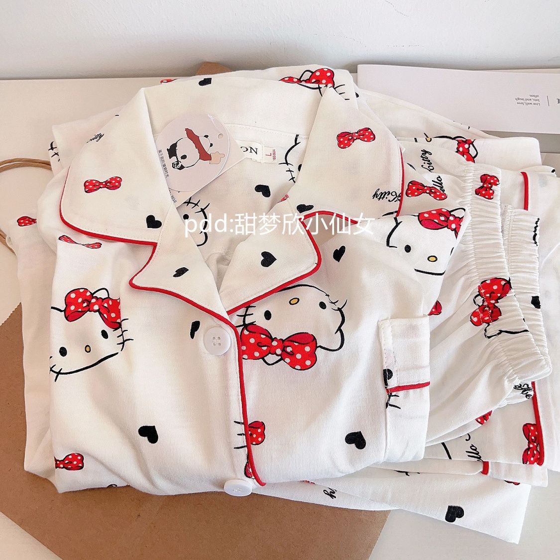 日系hellokitty睡衣女春秋季新款長袖長褲學生卡通可愛家居服套裝