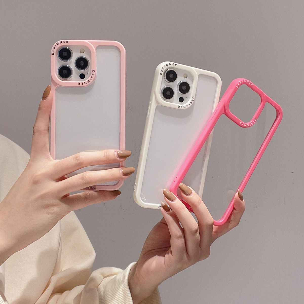 Instagram Wind 15promax Transparent Phone Case iPhone 14 Color Border 13promax Notch_voghion.com