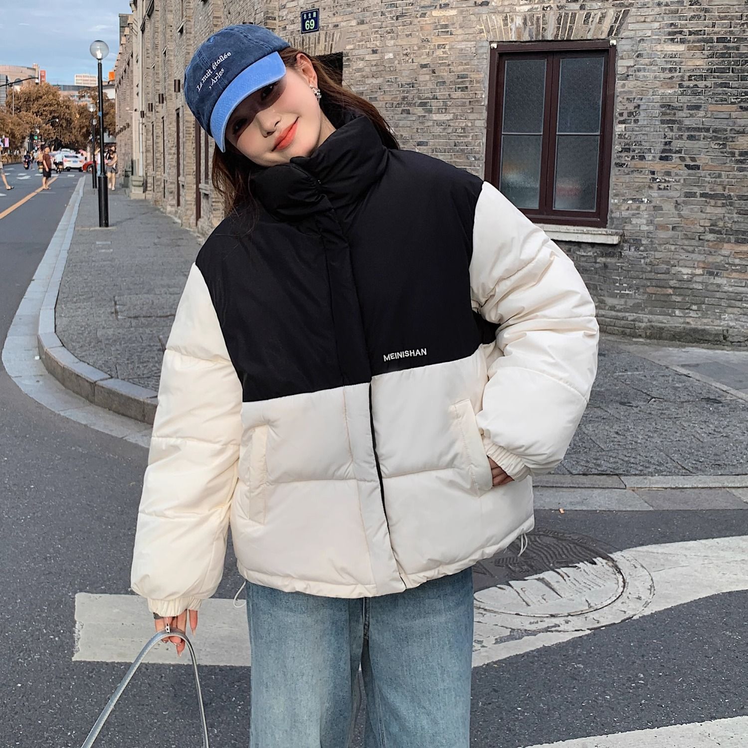 胖妹妹大碼160斤羽絨棉服女新款冬季韓版寬鬆麵包服棉襖加厚外套