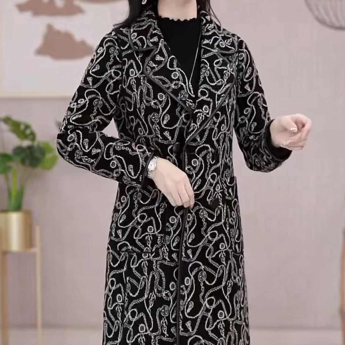 高檔氣質顯瘦兩面穿雪爾絨外套2023新款冬季女加厚保暖羽絨服大衣