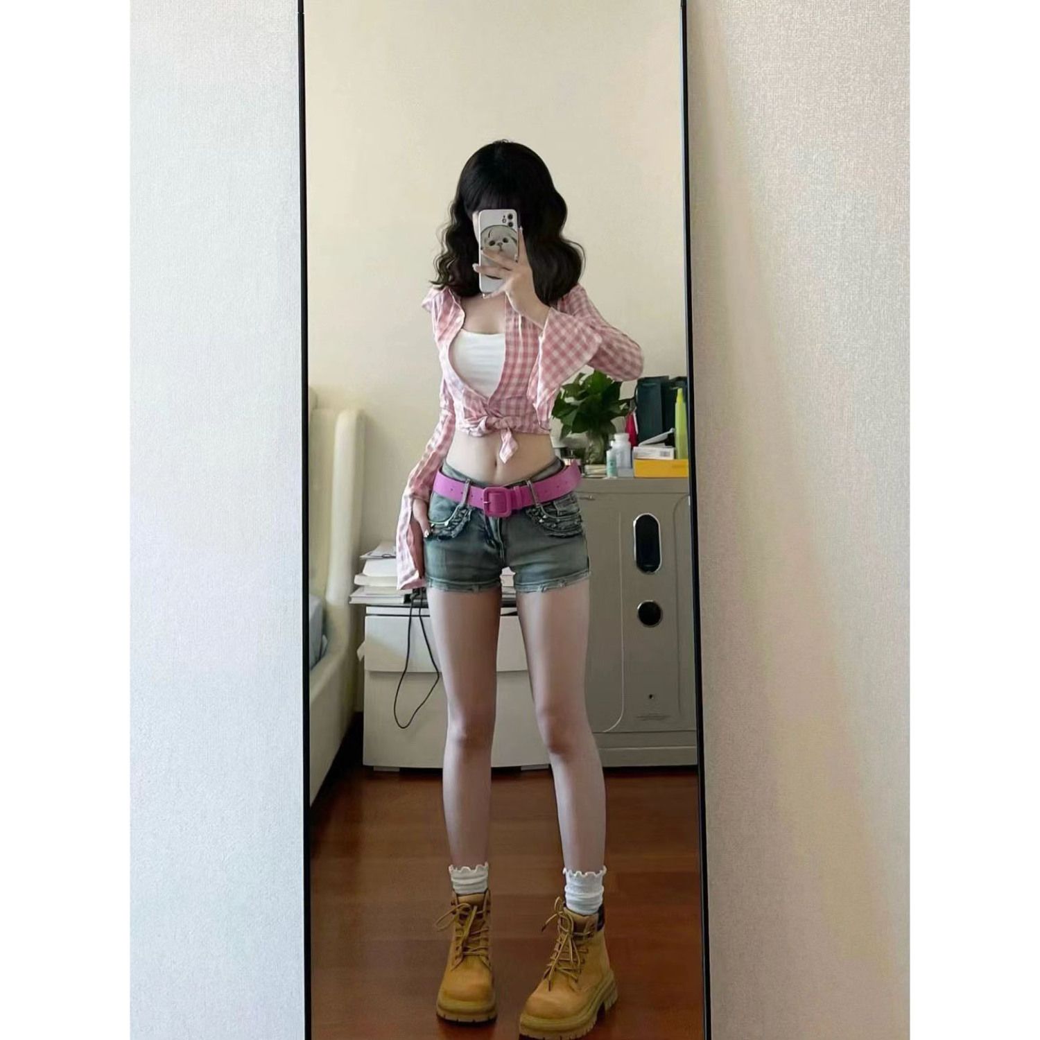 美式辣妹柳丁低腰牛仔超短褲女春夏季修身顯瘦包臀熱褲子ins潮