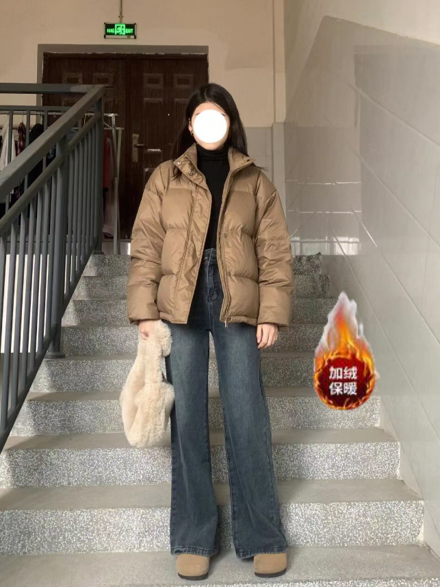 梨形身材微喇牛仔褲女加絨加厚高腰大碼胖mm顯瘦復古藍灰色喇叭褲