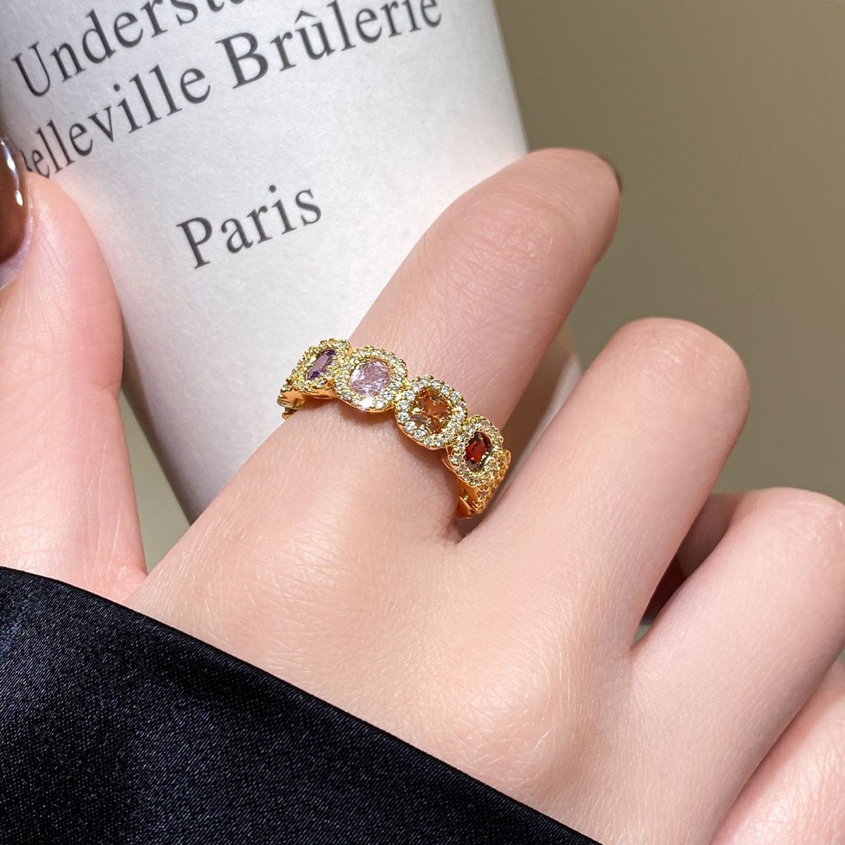 Color Sugar Cube Open Ring detail image 5