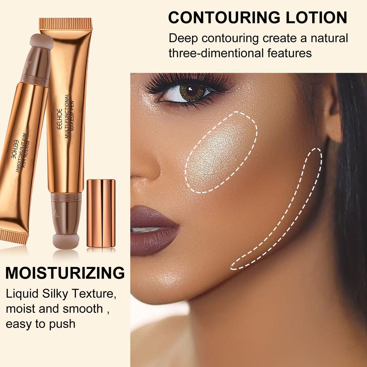 Multi-function High gloss powder blusher stick Facial contour multi-purpose cosmetic pen_voghion.com