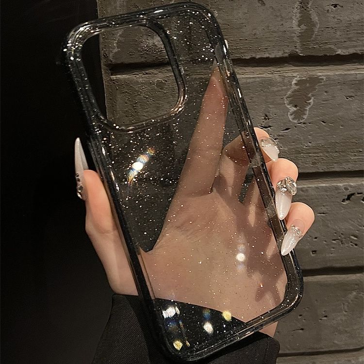 Advanced black glitter iPhone 15 Promax phone case 14 Pro new 13 sets 12 anti drop 11_voghion.com