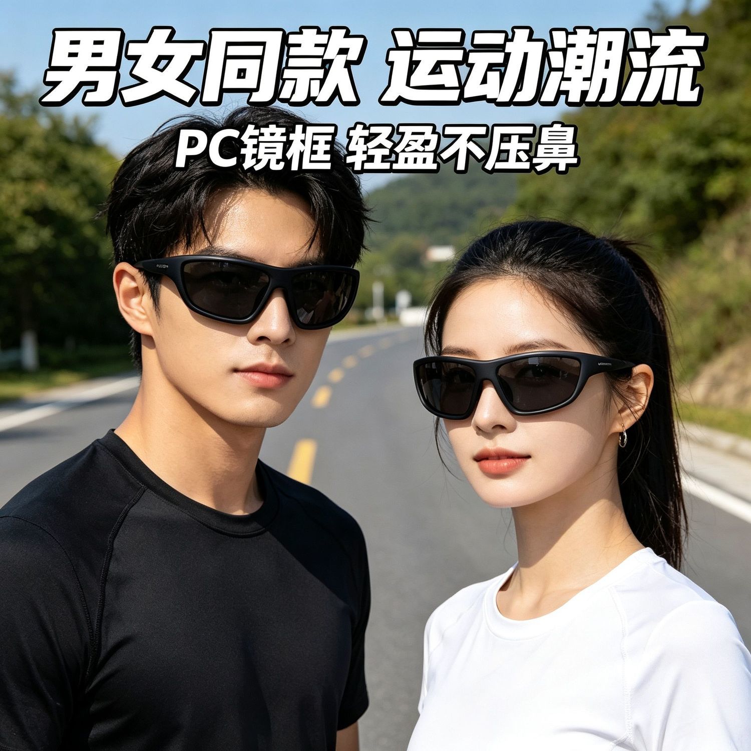 偏光款太阳镜男女款骑行防风沙防紫外线跑步钓鱼护目镜运动登山