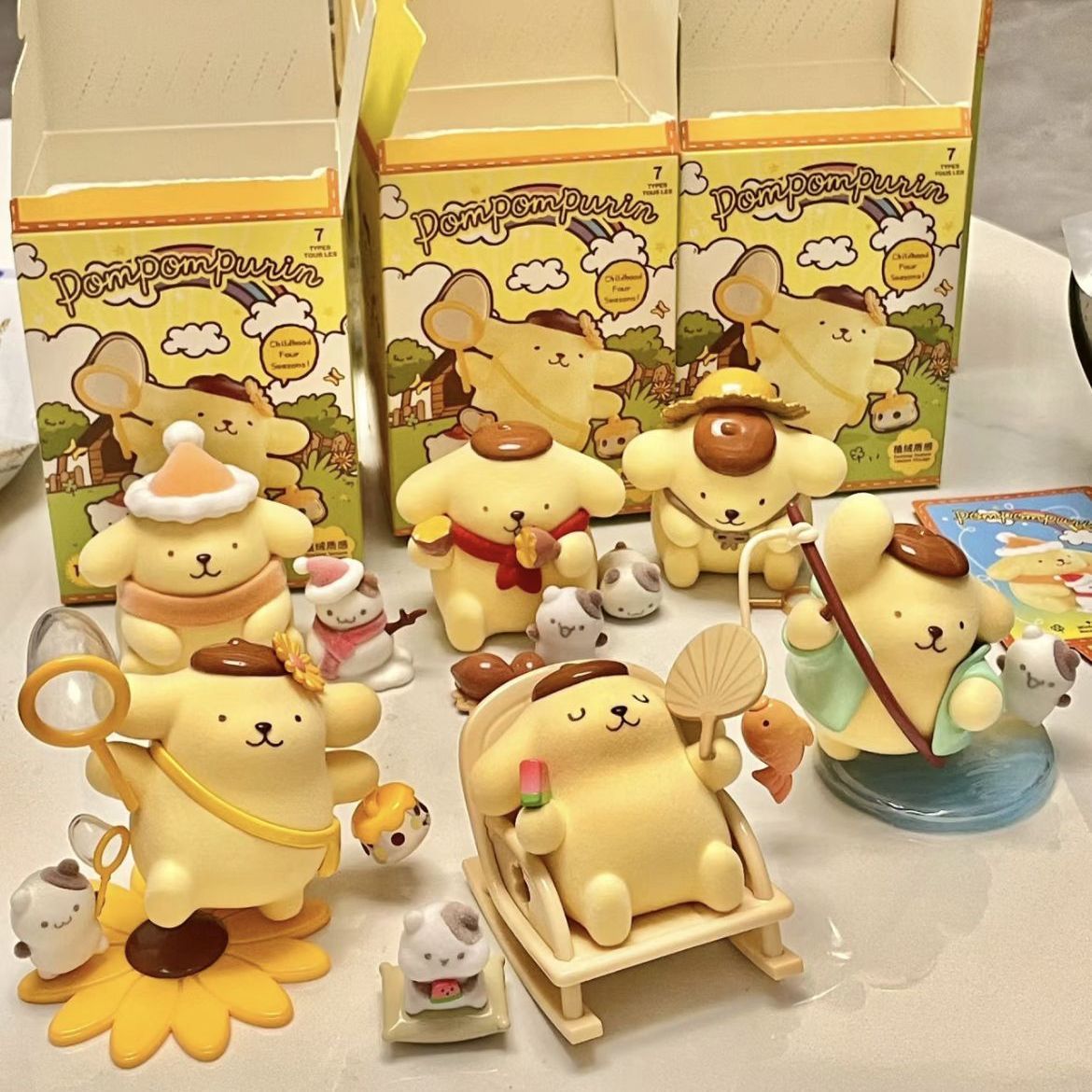 Sanrio Pompompurin Childhood Four Seasons Series Blind Box Figures