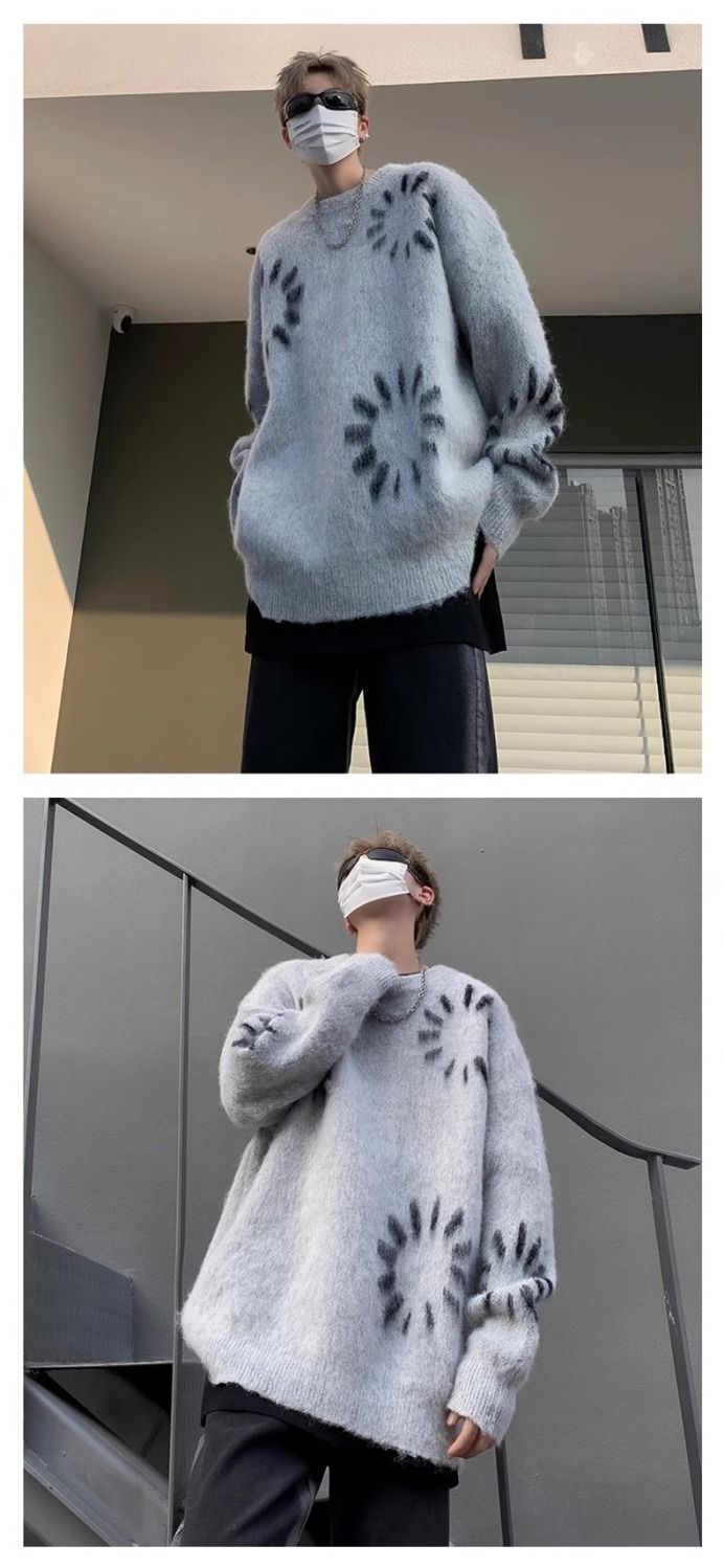 Men's Sweater Crew Neck Knit Jumper Unisex Winter Pullover_voghion.com