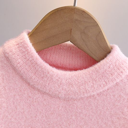 女童儿童毛衣3到14岁加厚保暖冬季中大童水貂绒时尚洋气毛线衣