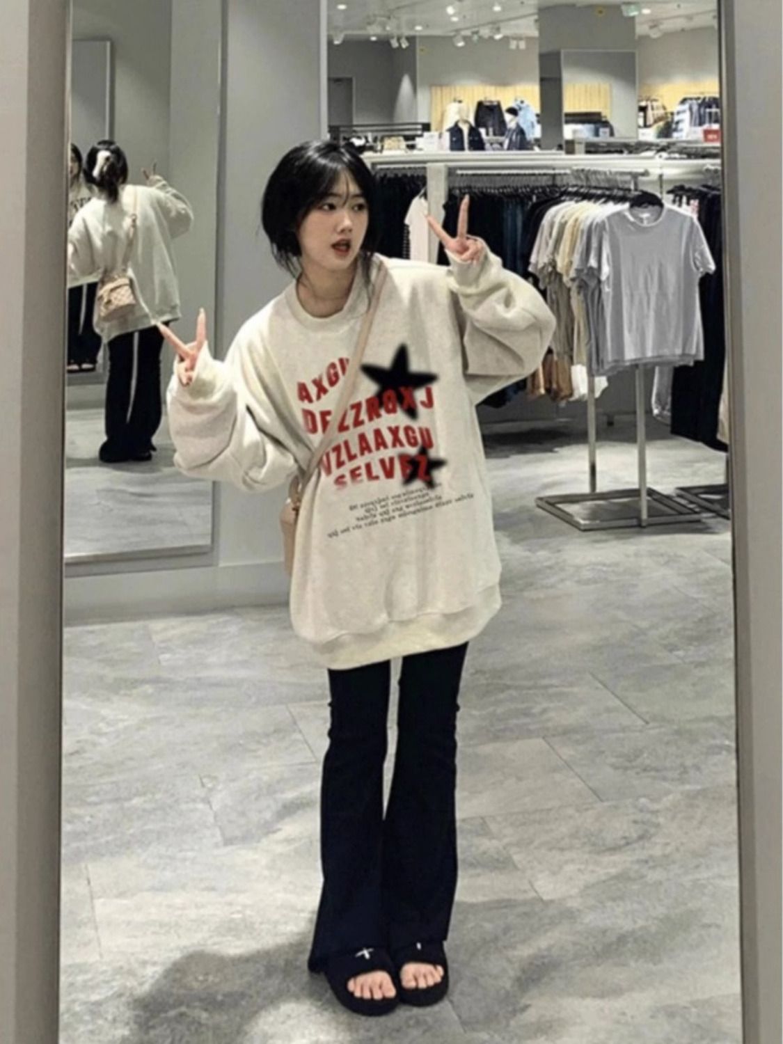 美式復古hiphop無帽衛衣女2023新款銀狐絨純棉寬鬆oversize外套潮