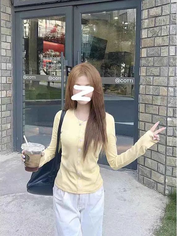 長袖正肩打底衫女內搭秋冬季圓領t恤女多巴胺修身黃色上衣