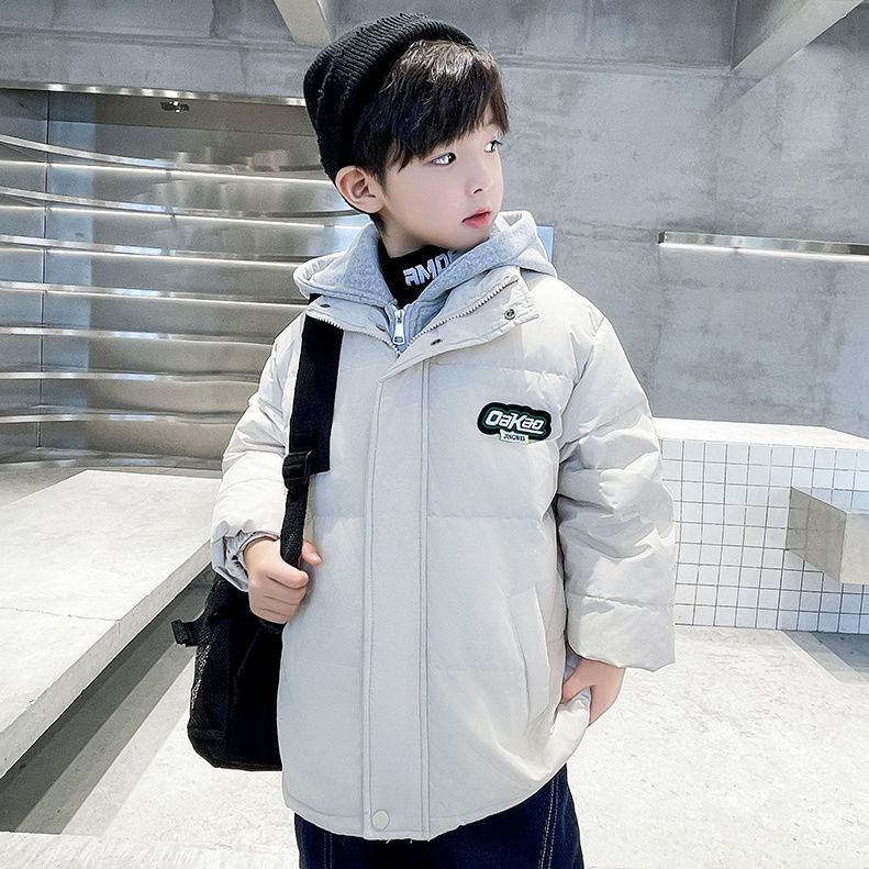 Boys' Down Jacket  New Style Fashionable Brand Children's Clothing Medium and Large Boys' Winter Clothes Children's Winter Thickened Jackets