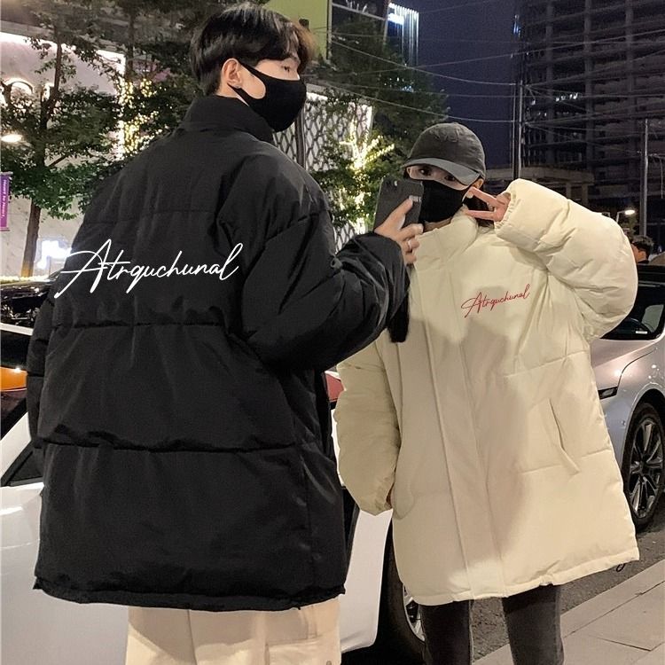 冬季新款2023棉衣加厚寬鬆羽絨棉服美式立領保暖棉襖麵包服外套潮