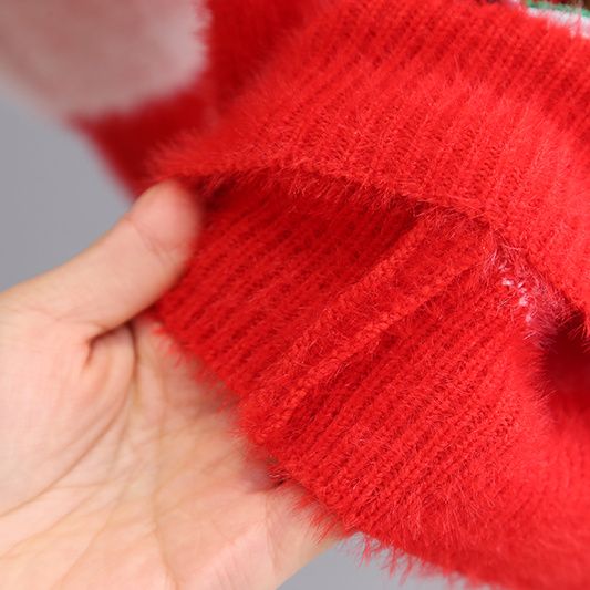 女童圣诞毛衣洋气秋冬新款儿童装女孩加绒加厚针织网红上衣潮