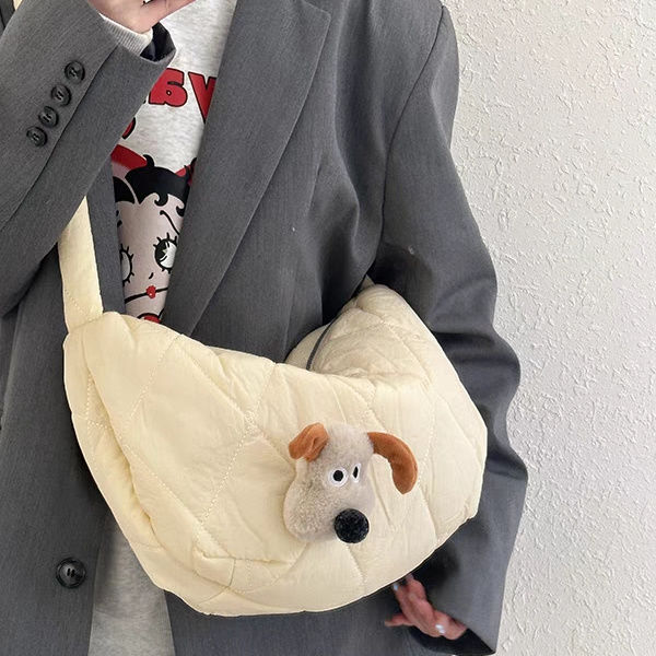 Autumn and winter canvas bags for women 2023 new fashionable Korean large-capacity tote bag rhombus versatile cross-body bag