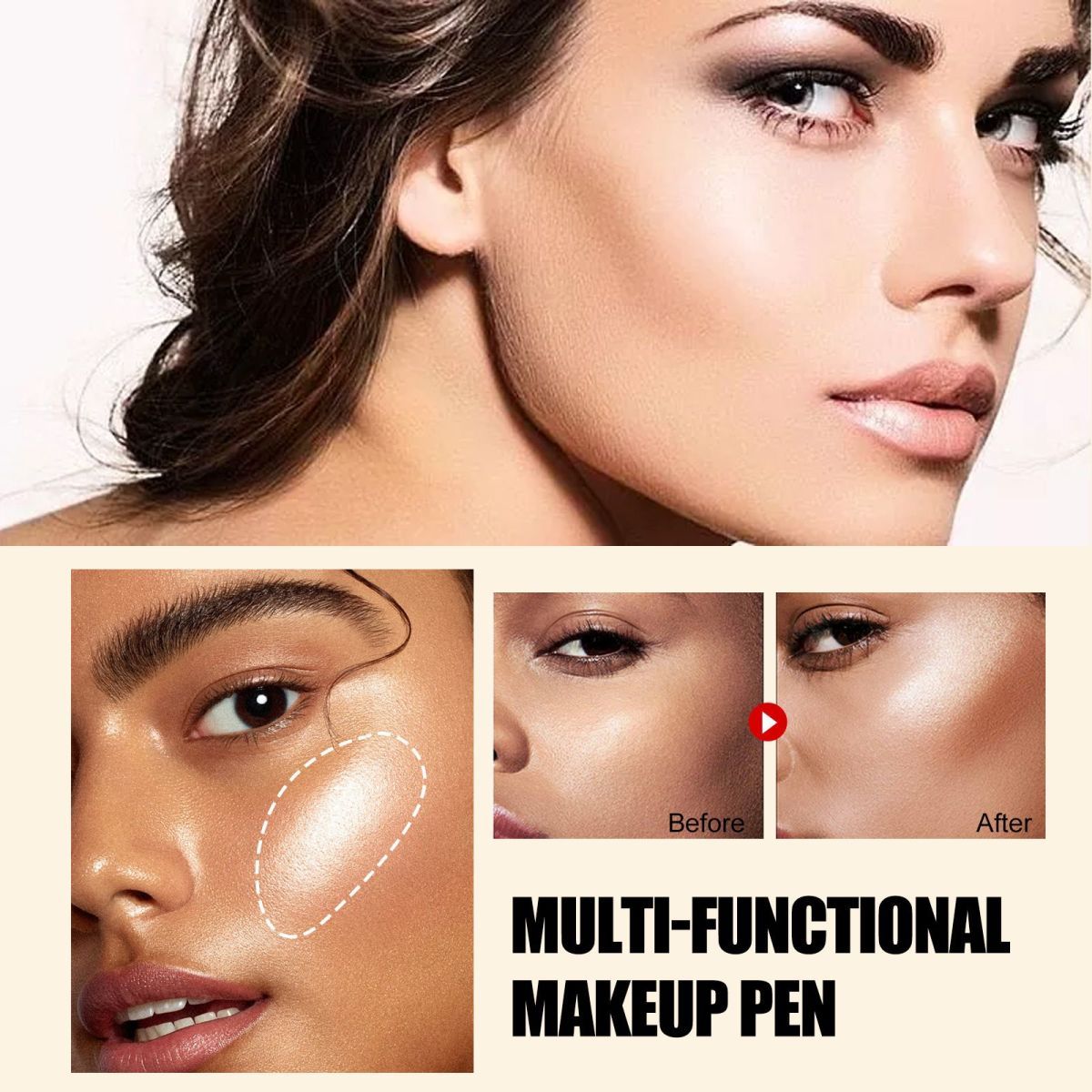 Multi-function High gloss powder blusher stick Facial contour multi-purpose cosmetic pen_voghion.com