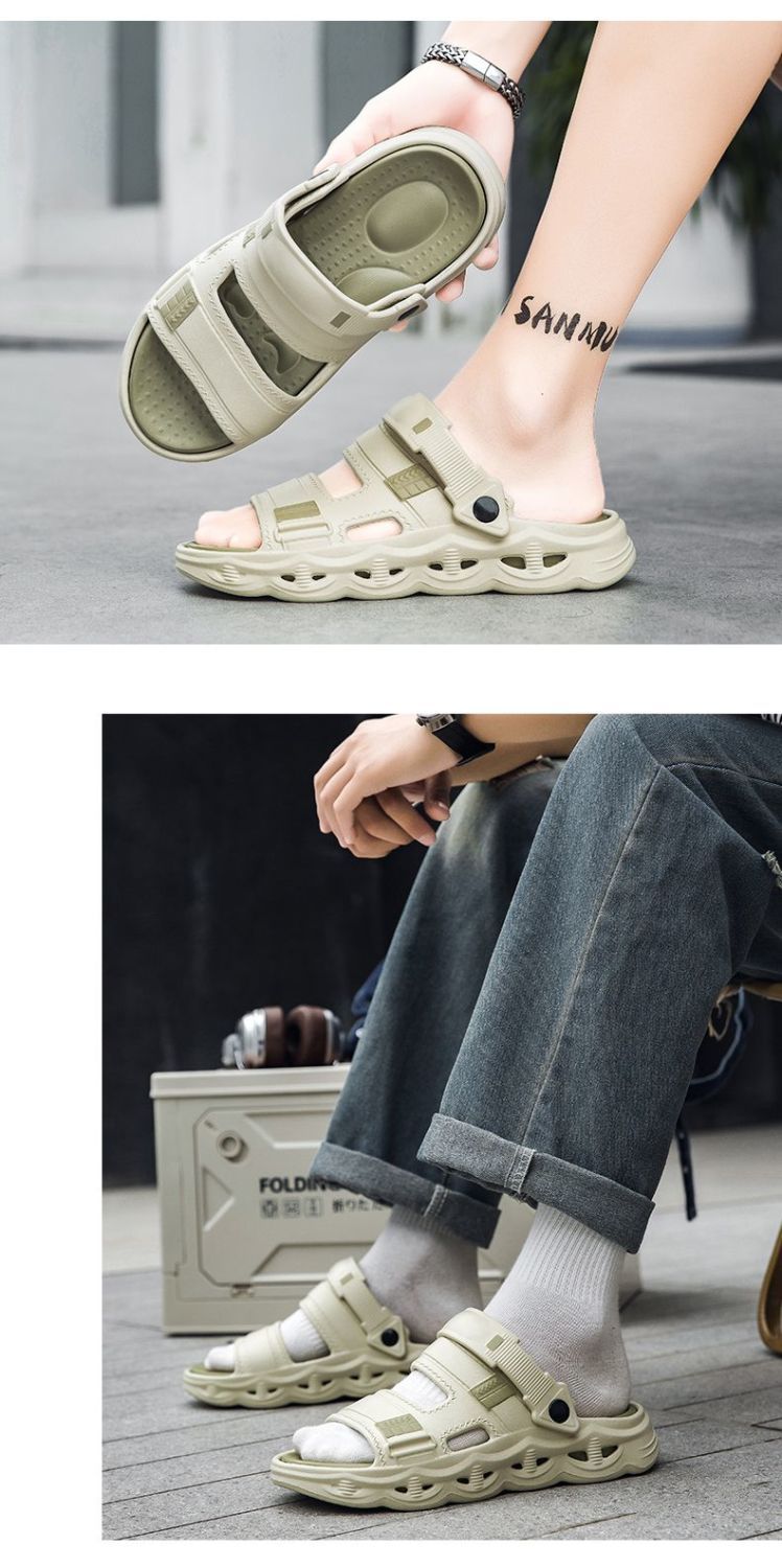 Popular Men's Summer Outdoor Slippers, Dual-purpose For Sports And Driving, Non-slip, Odor-resistant, With A Comfortable_vogvips.com