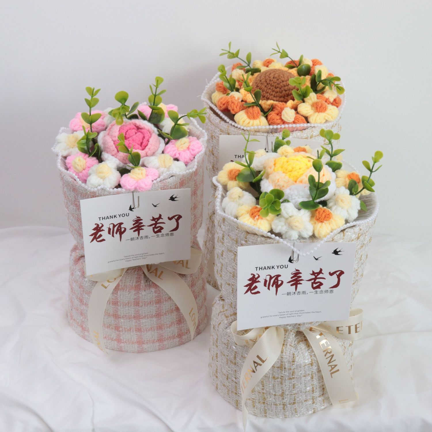 毕业季礼物编针织毛线玫瑰花束送女朋友老师同学生日女生闺蜜实用 图片 4