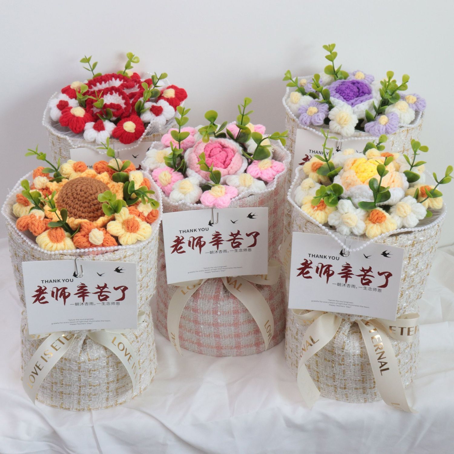 毕业季礼物编针织毛线玫瑰花束送女朋友老师同学生日女生闺蜜实用