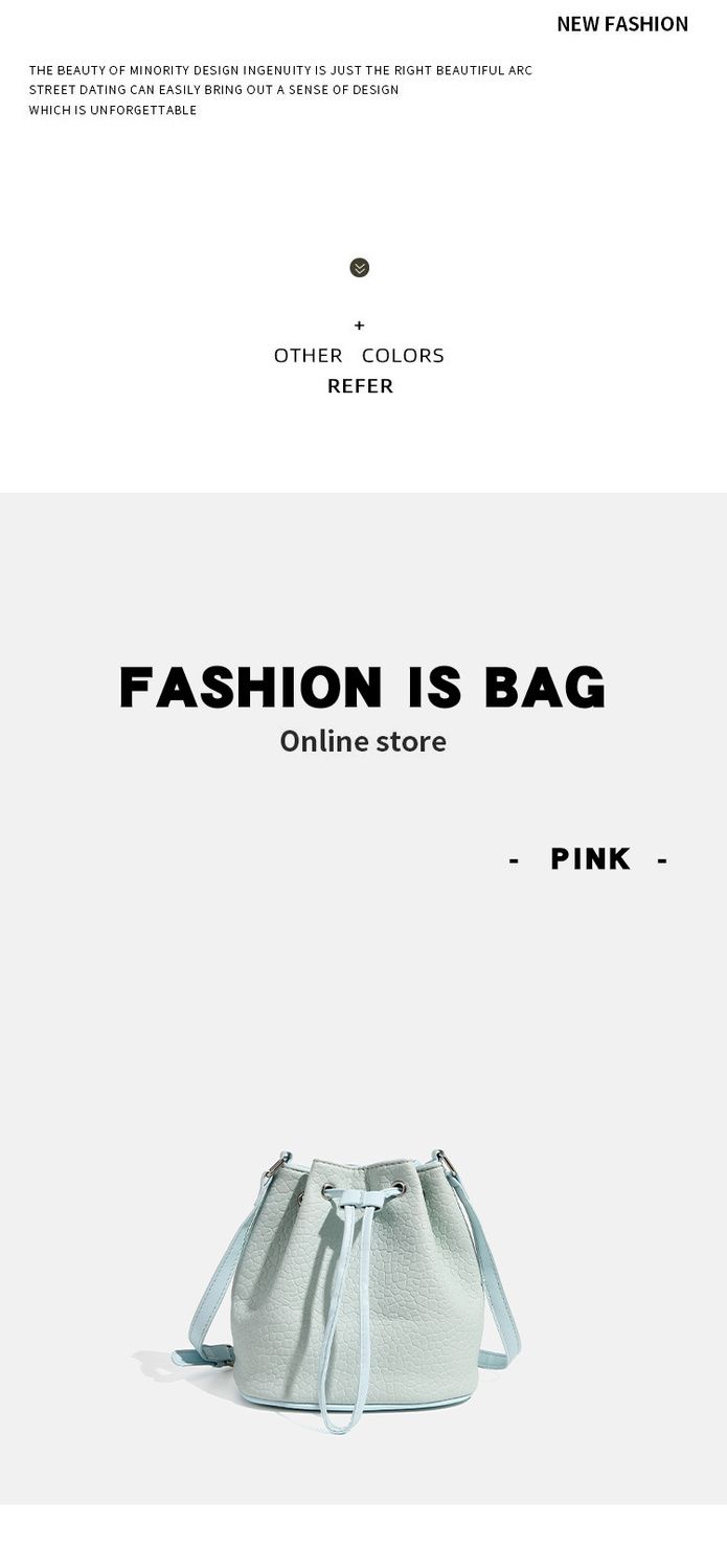 CHARHP&KEJNT Versatile Bucket Simple and Fresh Commuter Drawstring Single Shoulder Crossbody Bag_voghion.com