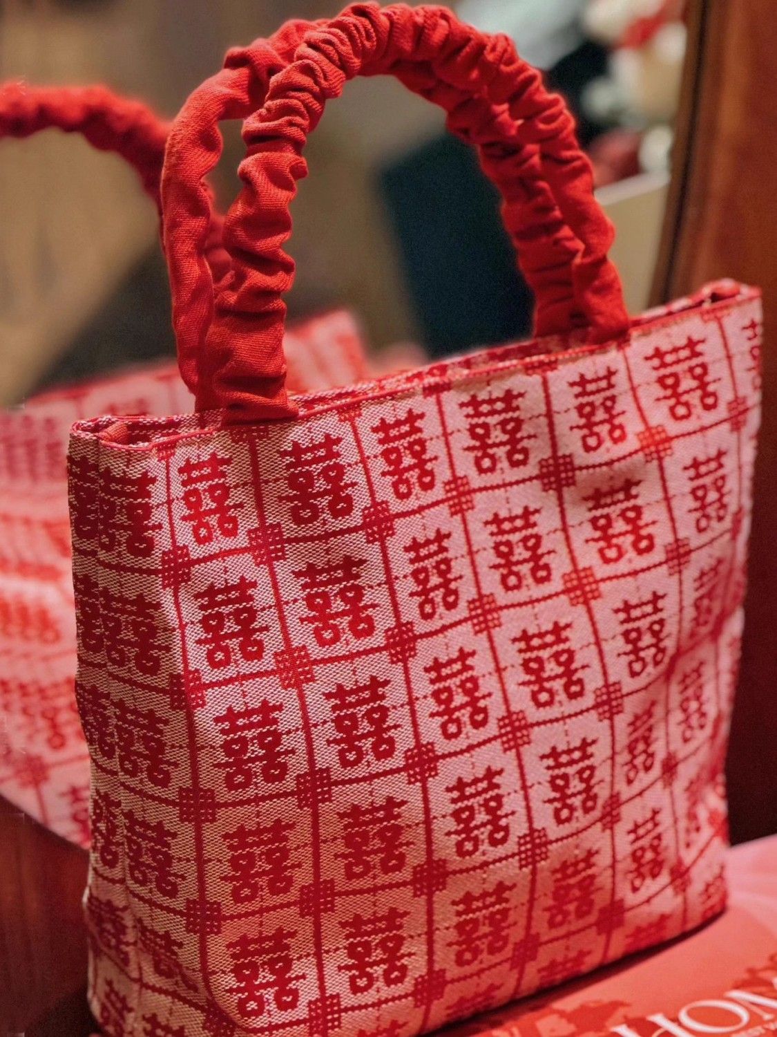 Wedding bag can be used daily for brides 2023 new style happy word bag vegetable basket wedding bag new Chinese style handbag bridesmaid bag
