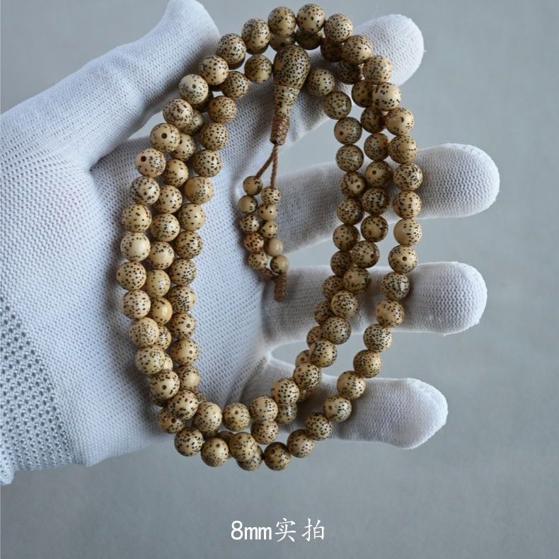 精选手工星月菩提念珠长串108佛珠黄金籽圆珠文玩盘串手链菩提子 detail 8