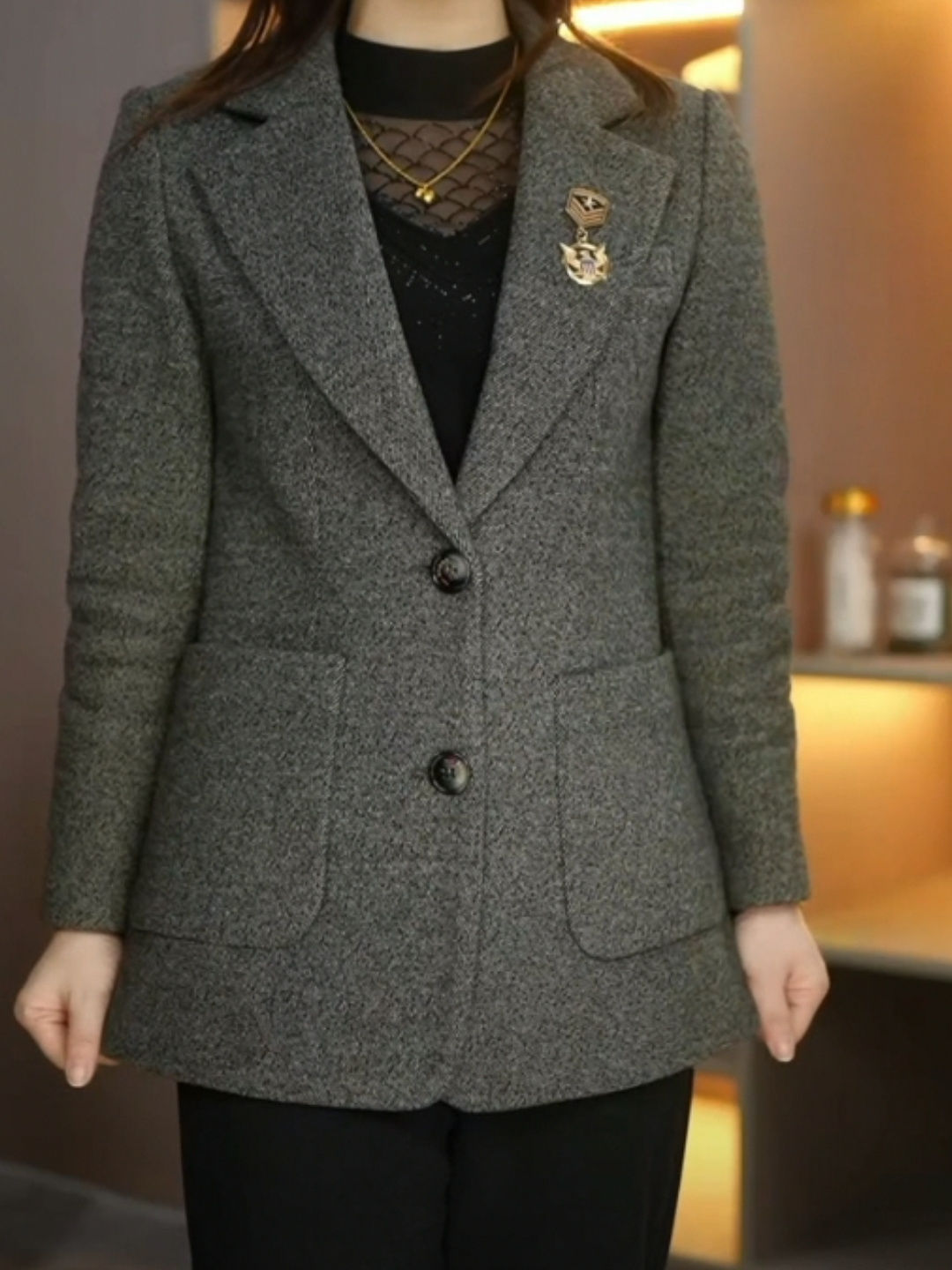 High-end Muya Worsted Fashionable Suit New 2023 Western Slim Fit Autumn and Winter Jacket Mother's Wear