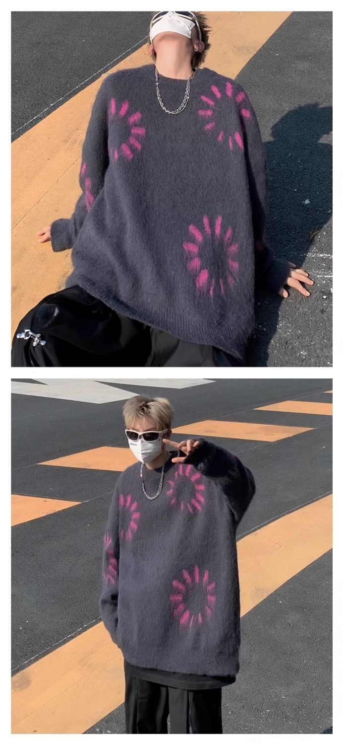 Men's Sweater Crew Neck Knit Jumper Unisex Winter Pullover_voghion.com