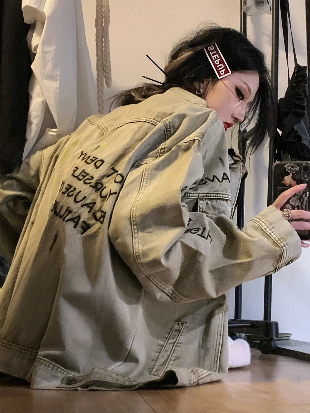 牛仔外套女2024春秋新款美式ins寬鬆復古設計感小眾夾克潮牌上衣