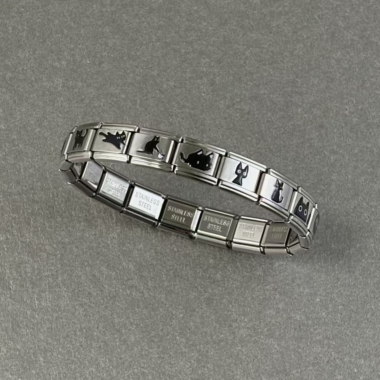 Lonely Italian Interlocking Handmade Kitten Modular Versatile Accessory Bracelet_voghion.com