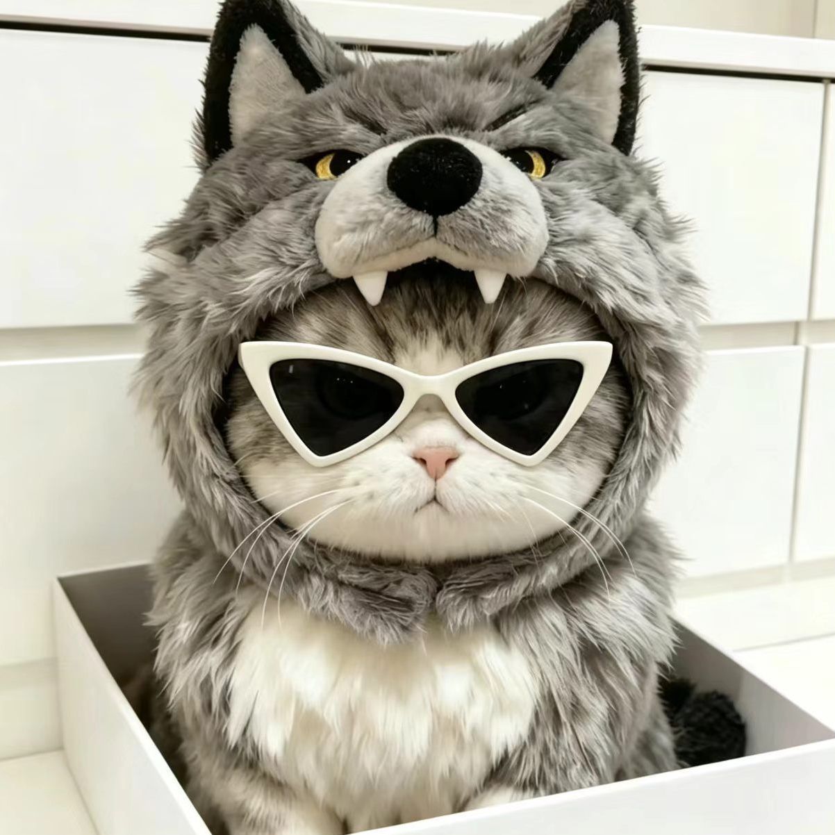 小型宠物三角墨镜猫咪酷感拍照眼镜 猫咪狗狗拍照装饰搞怪小墨镜