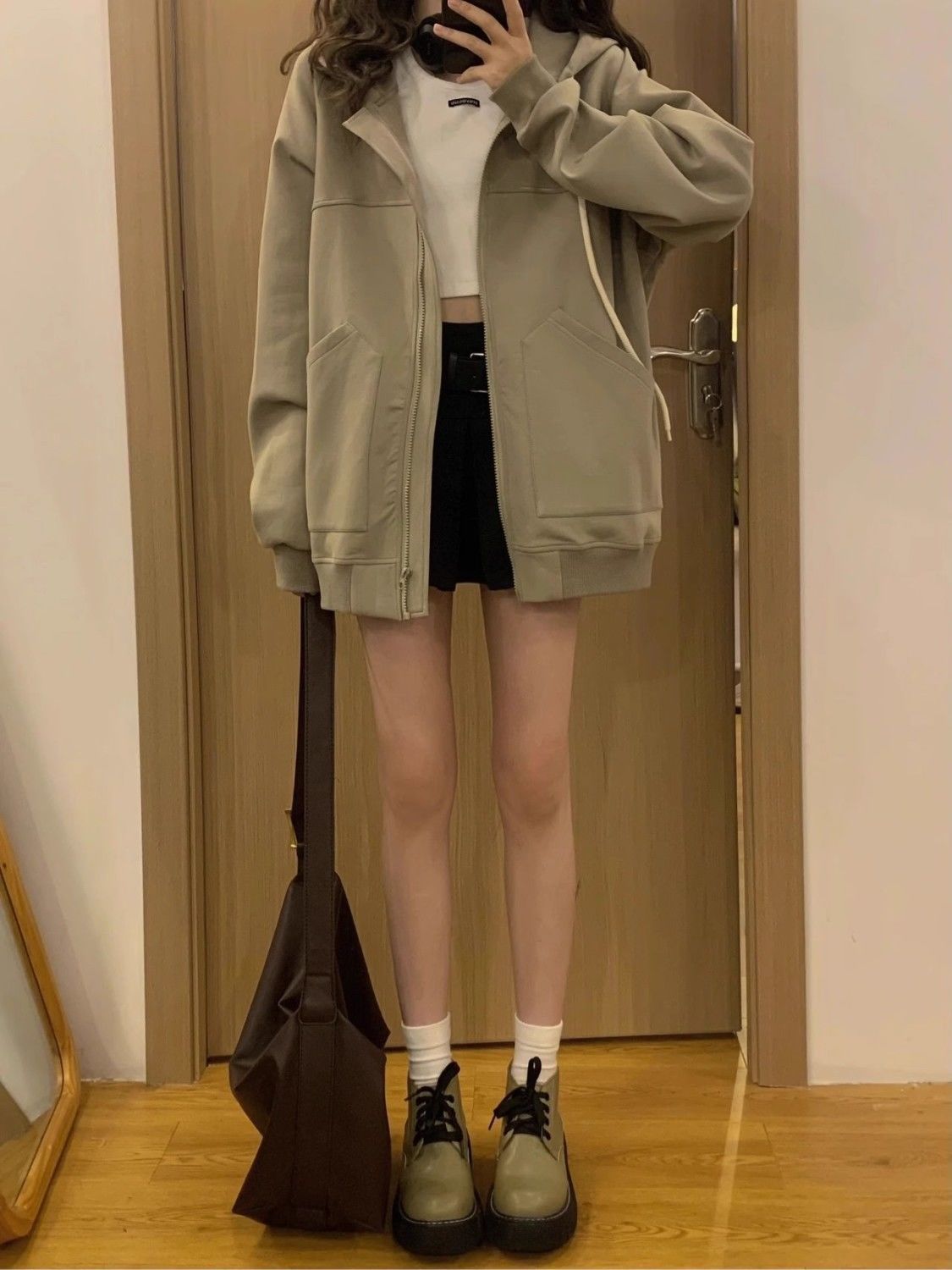 美式穿搭加絨加厚衛衣女秋冬oversize寬鬆棒球服連帽拉鏈開衫外套